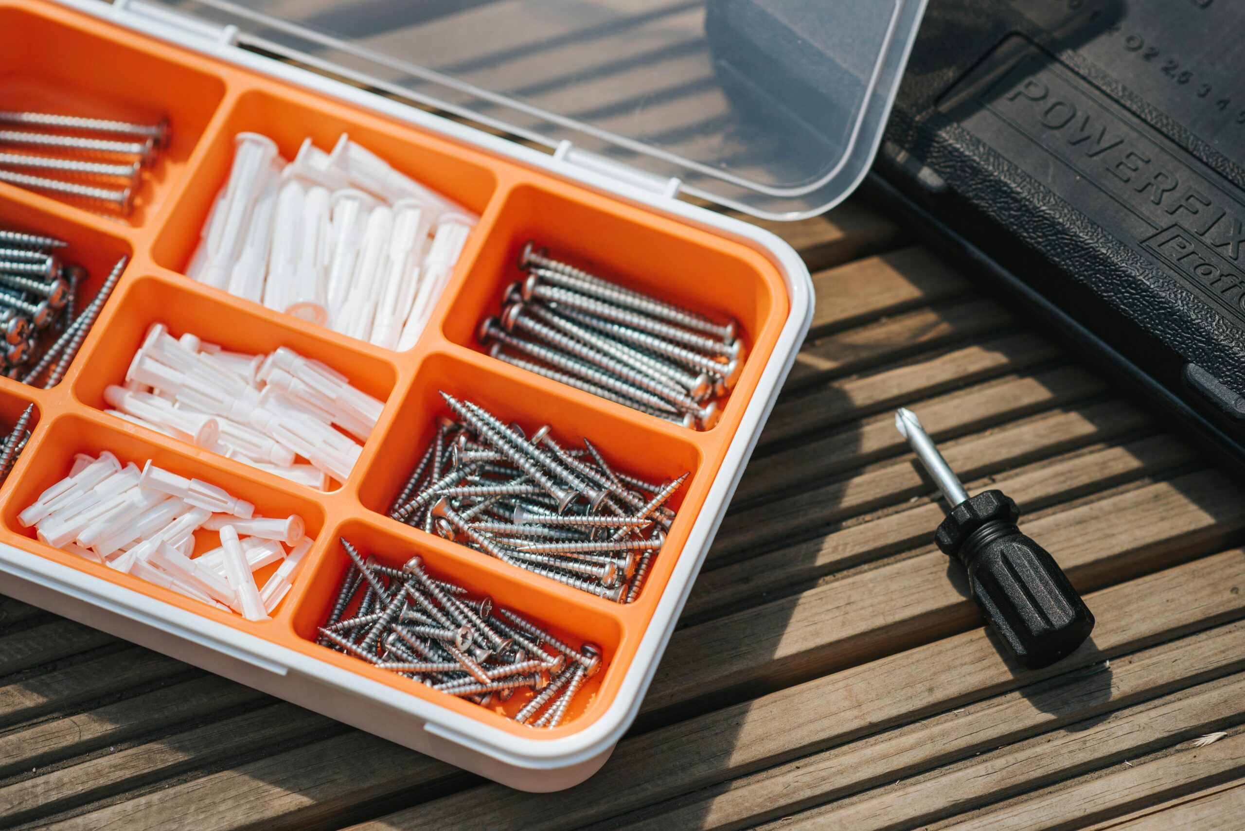 Assorted tools laid out for a DIY home repair project