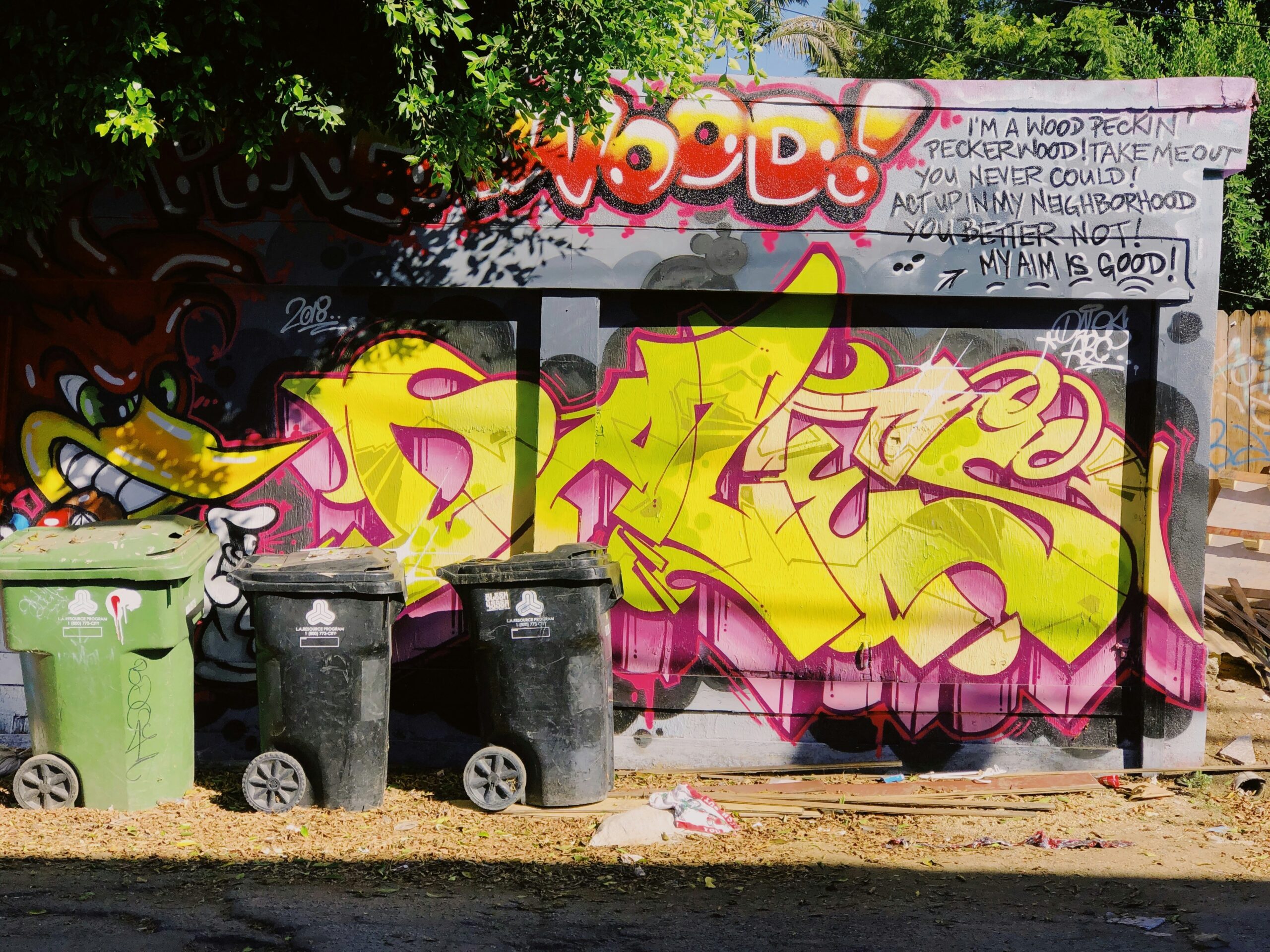 Graffiti-covered wall symbolizing property vandalism